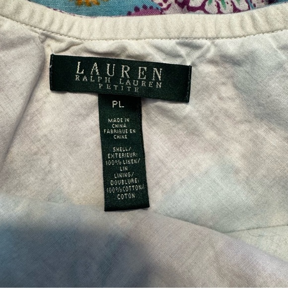 Lauren Ralph Lauren Linen Boho Tiered Ruffle Floral Colorful Maxi Skirt Size PL - Picture 5 of 6